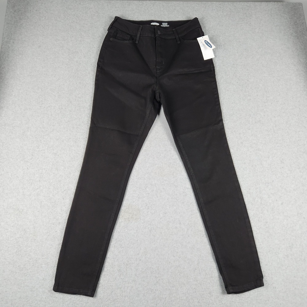 Old Navy Rockstar Super Skinny High Rise Jeans Women 10 Black Secret-Slim Pocket